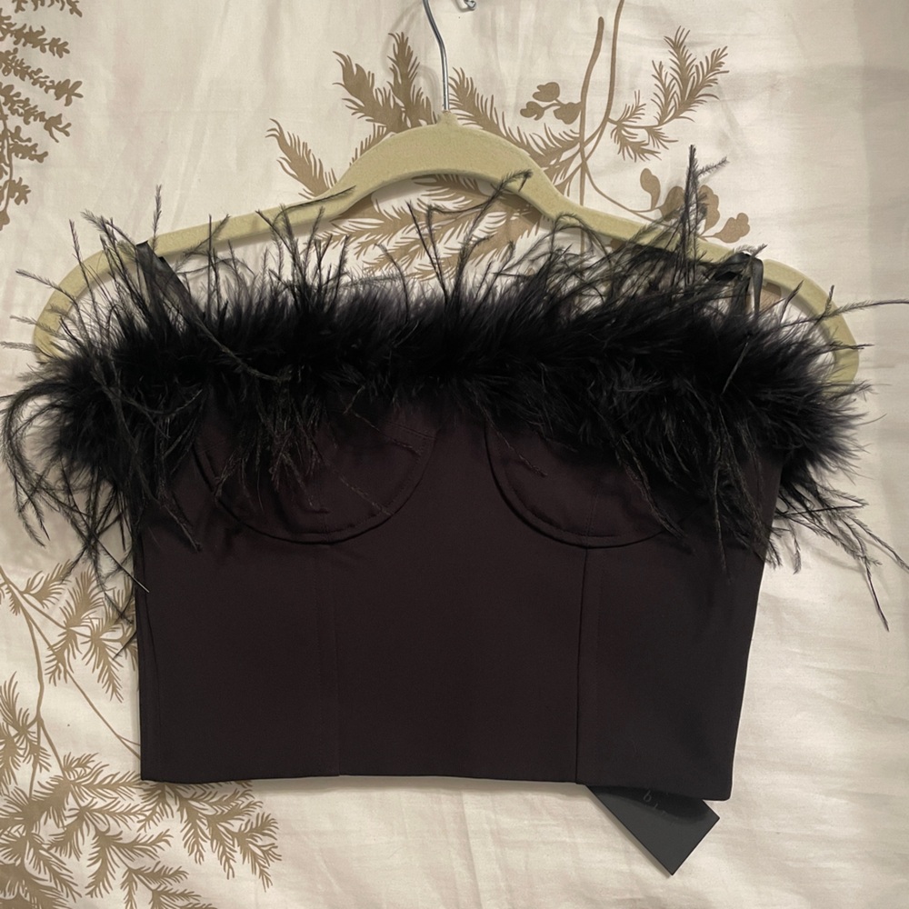 Gianni Bini feather tube top NWT